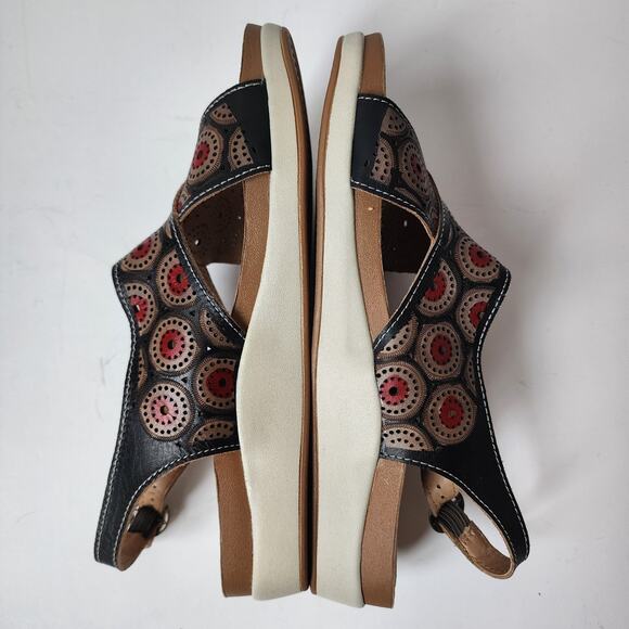 Spring Step L'Artiste Sandals Erice Womens Size 40 EU 9 US Black Red Cutout - Picture 7 of 11